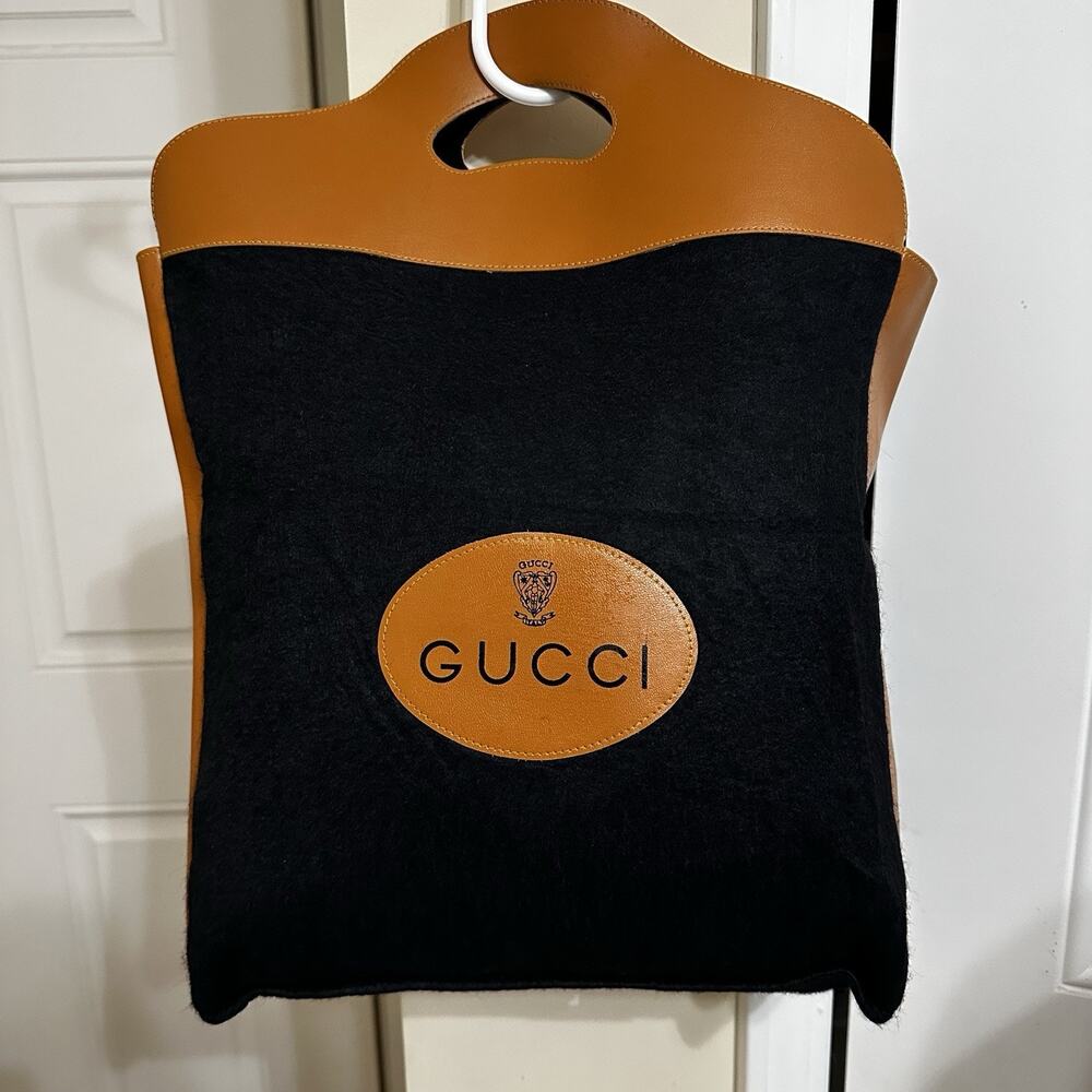 Gucci Vintage Black Wool Tote Handbag Shopping Bag Rare from the 70’s